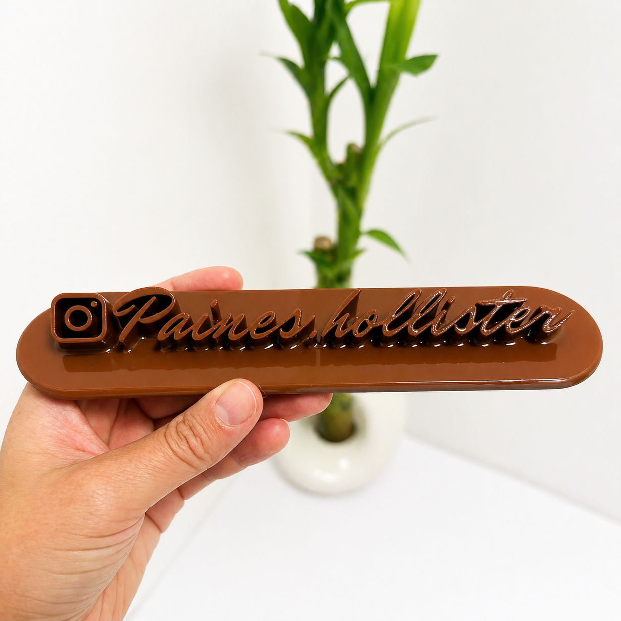 3D Printed Custom Name Plate | Social Media Sign | Small Business Counter Display