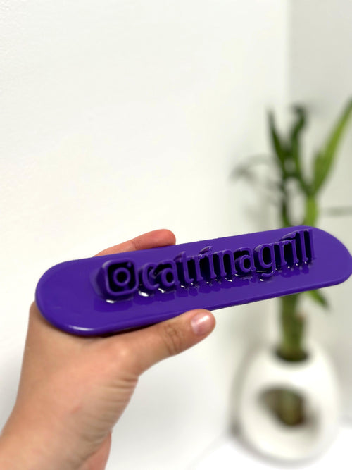 3D Printed Custom Name Plate | Social Media Sign | Small Business Counter Display